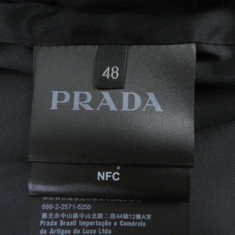 Prada 23AW Sgc362 Triangle Logo Fly Front Wool Blouson Jacket Gray 48 Made In