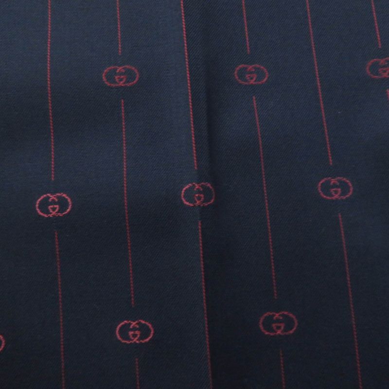 Gucci 20SS 595172 Wool Silk Blend Interlocking G Trouser Pants Bottoms Navy 38