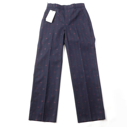 Gucci 20SS 595172 Wool Silk Blend Interlocking G Trouser Pants Bottoms Navy 38