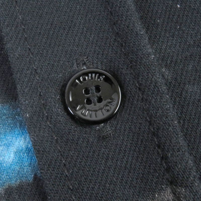 Louis Vuitton 21AW 1a9a3s Cotton Printed Monogram Tie Dye Denim Shirt Denim