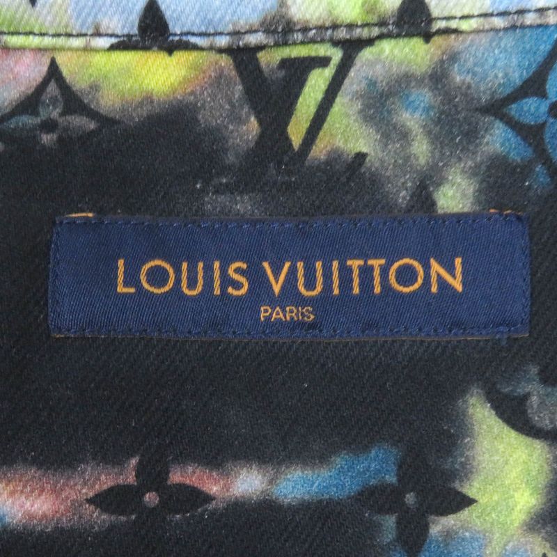 Louis Vuitton 21AW 1a9a3s Cotton Printed Monogram Tie Dye Denim Shirt Denim