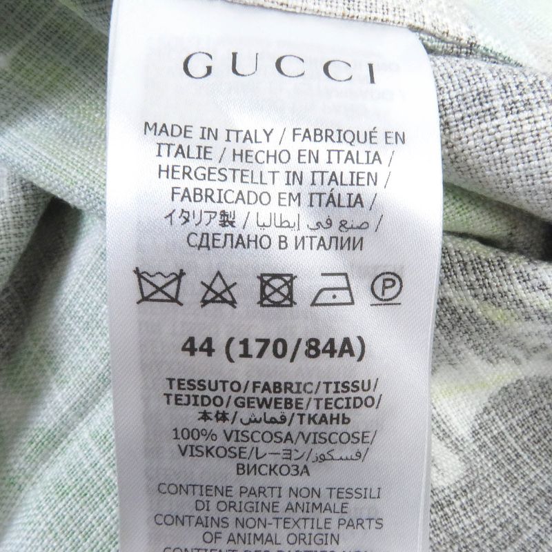 Gucci 22AW 694123 LOVE Parade Back Print Short Sleeve Aloha Shirt Bow Ring