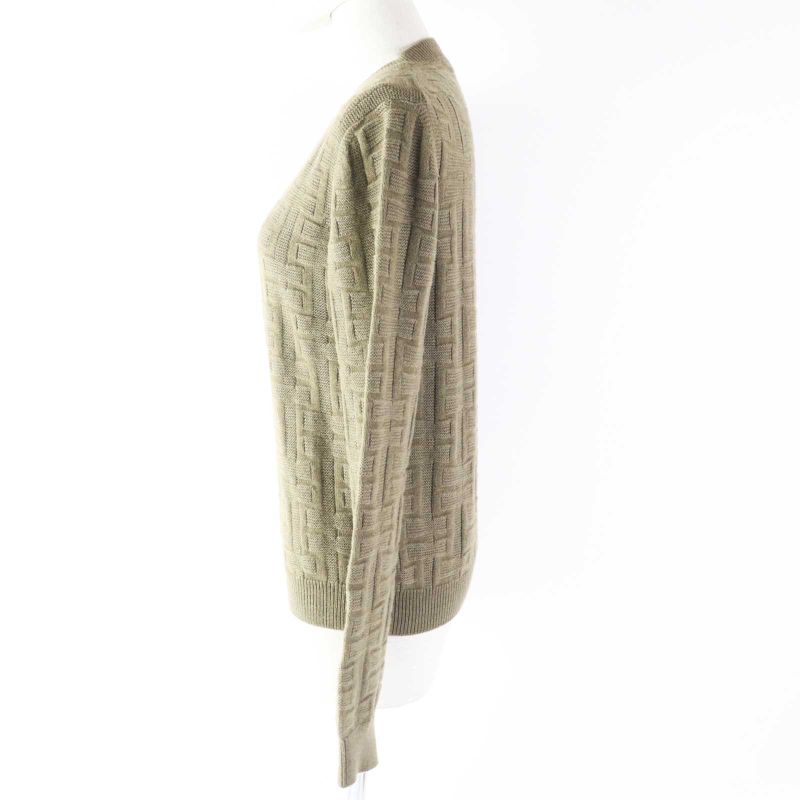 Hermes 22AW 2h2630da Loungewear Voyage H Ash Relief Knit Long Sleeve Wool