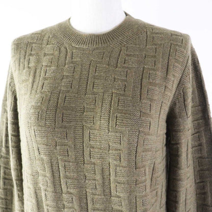 Hermes 22AW 2h2630da Loungewear Voyage H Ash Relief Knit Long Sleeve Wool