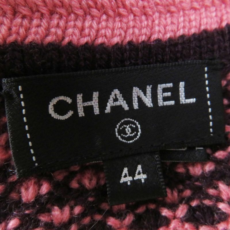 CHANEL 2023 P75435 With Coco Mark Buttons 100% Cashmere Knit Dress/janska Pink