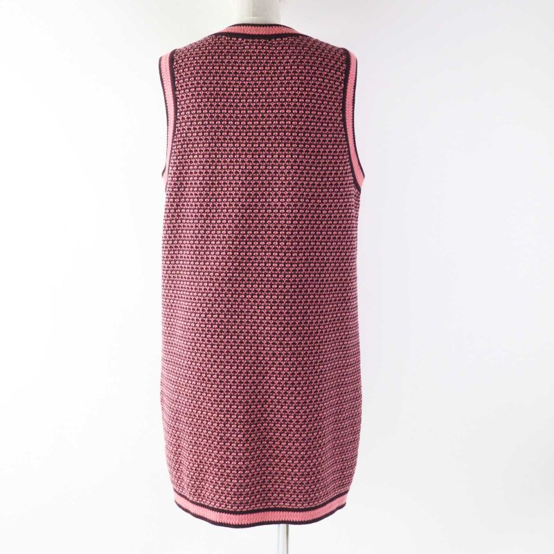 CHANEL 2023 P75435 With Coco Mark Buttons 100% Cashmere Knit Dress/janska Pink