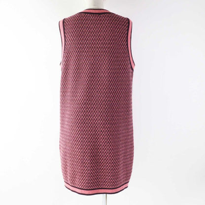 CHANEL 2023 P75435 With Coco Mark Buttons 100% Cashmere Knit Dress/janska Pink