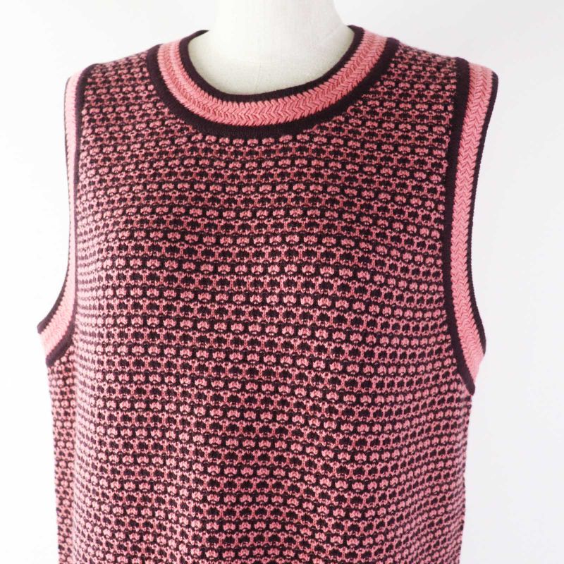CHANEL 2023 P75435 With Coco Mark Buttons 100% Cashmere Knit Dress/janska Pink