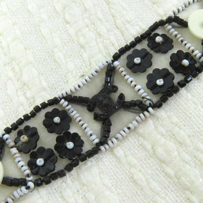 CHANEL 03P P23760 Cotton Linen Coco Marks Motif Beaded Zip Up Collarless Jacket