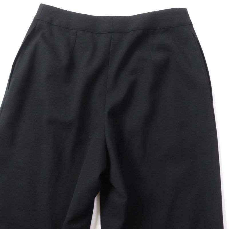 CHANEL Vintage 98C P10018 Wool Cropped Pants With Coco Mark Buttons Black 36