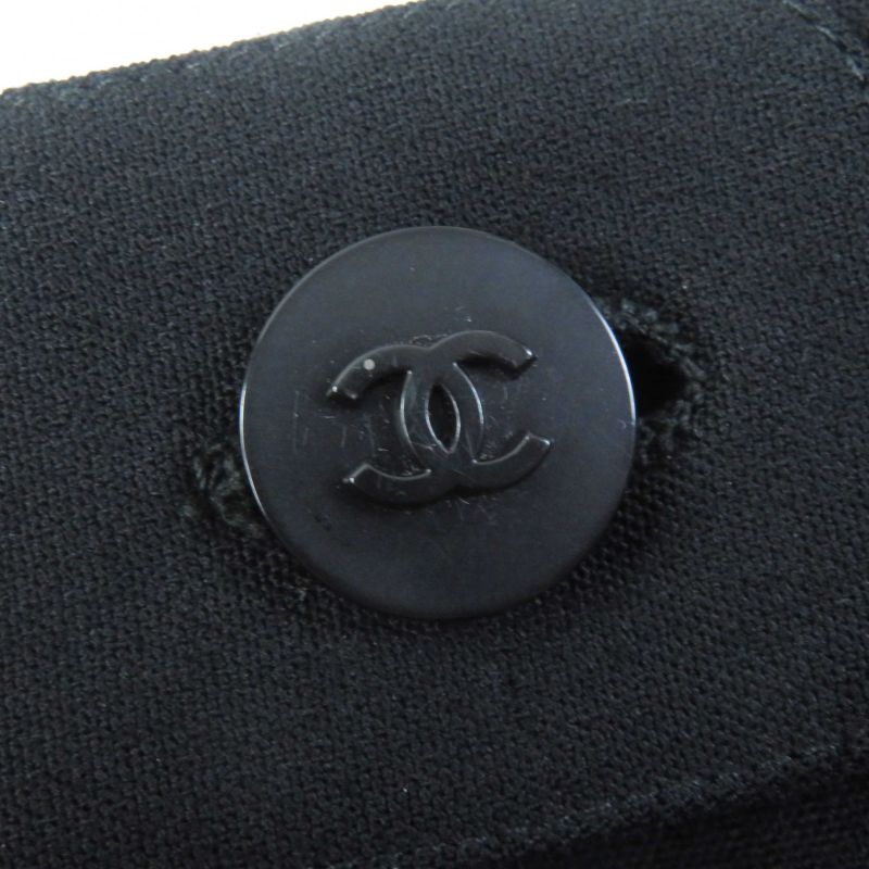 CHANEL Vintage 98C P10018 Wool Cropped Pants With Coco Mark Buttons Black 36