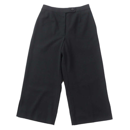 CHANEL Vintage 98C P10018 Wool Cropped Pants With Coco Mark Buttons Black 36