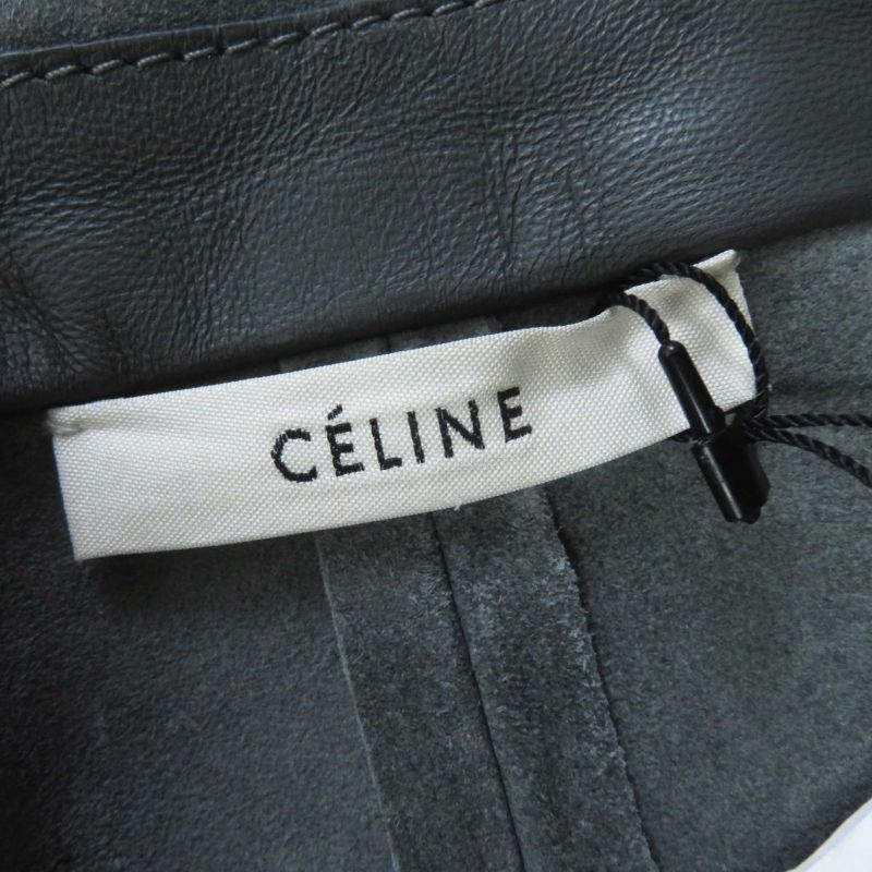 Celine 28w556319 Phoebe Philo Belted Calfskin Long Wrap Coat Leather Coat Gray