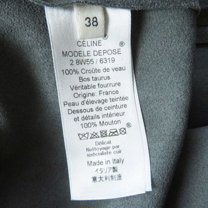 Celine 28w556319 Phoebe Philo Belted Calfskin Long Wrap Coat Leather Coat Gray