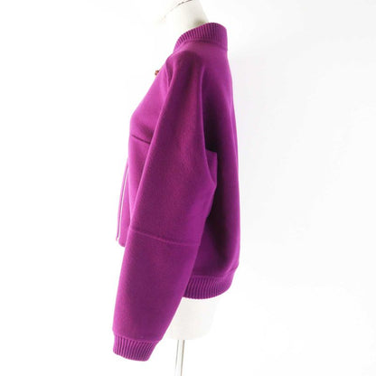 Hermes 2023 3e0224dz 100% Cashmere Double Face Zip Up Blouson/jacket Purple 40