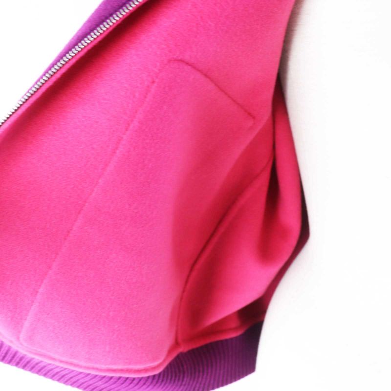 Hermes 2023 3e0224dz 100% Cashmere Double Face Zip Up Blouson/jacket Purple 40