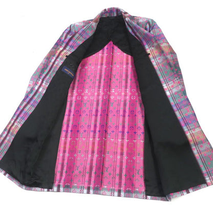  Louis Vuitton 2021 Madras Check Monogram Logo Chester Coat Pink Multi 48 With