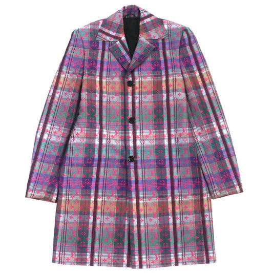  Louis Vuitton 2021 Madras Check Monogram Logo Chester Coat Pink Multi 48 With