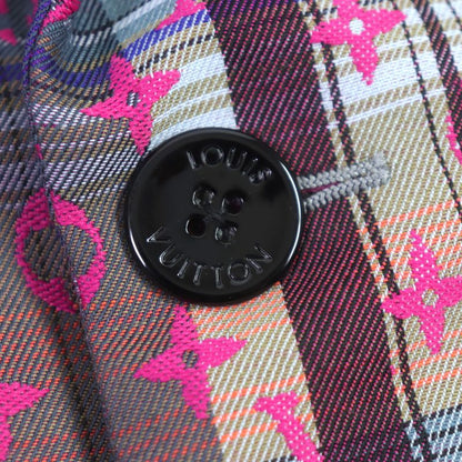  Louis Vuitton 2021 Madras Check Monogram Logo Chester Coat Pink Multi 48 With