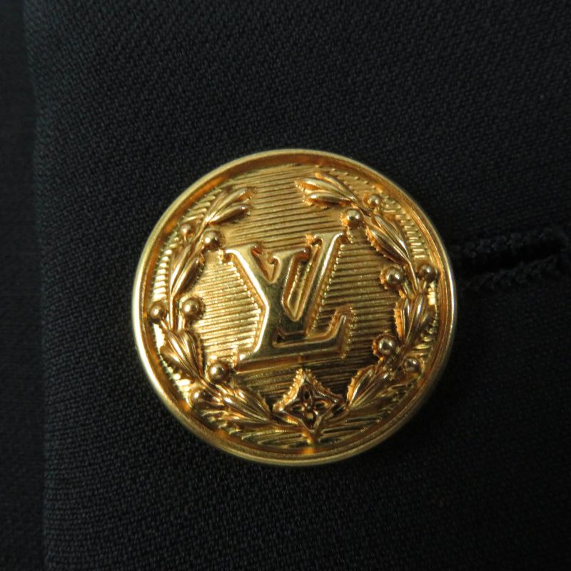 Louis Vuitton 2022 Wool Silk Preppy Martingale Dress With Lace LV Buttons Black