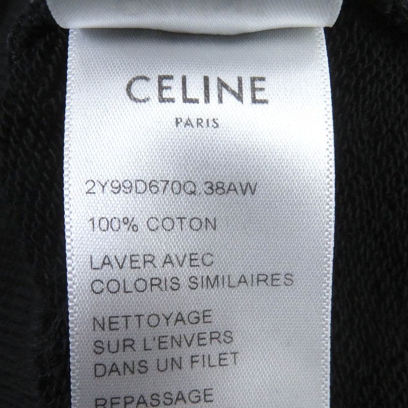Celine 23AW 2y99d670q 100% Cotton Message Print Pullover Hoodie