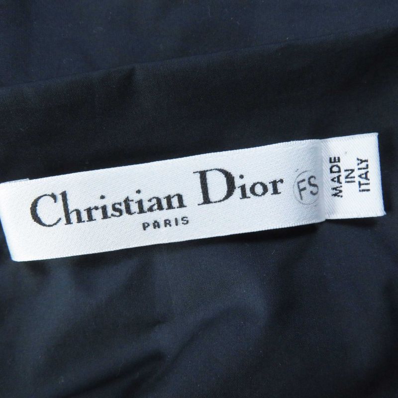 Christian DIOR 217r65a2829 Off-shoulder Drawstring Dress Navy XS Hanger Made