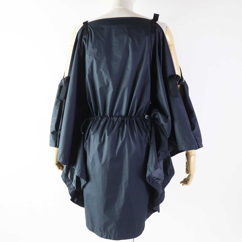 Christian DIOR 217r65a2829 Off-shoulder Drawstring Dress Navy XS Hanger Made