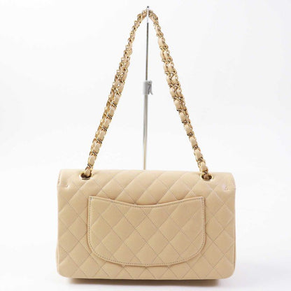 CHANEL A01112 Matelasse 25 Random Serial Caviar Skin Chain Shoulder Bag Beige