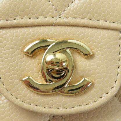 CHANEL A01112 Matelasse 25 Random Serial Caviar Skin Chain Shoulder Bag Beige