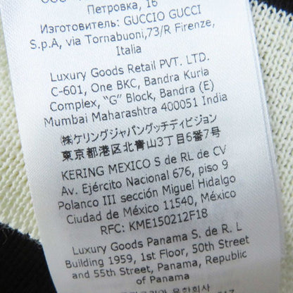 Gucci 23SS 731592 Striped 2WAY Sleeve Zip Knit Dress With Logo Patch White