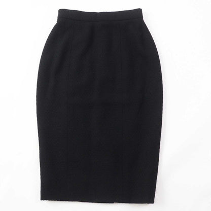 CHANEL 20506 Wool 100% Silk Lining Single Color Tweed Set-up With Gold Buttons