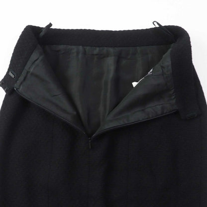 CHANEL 20506 Wool 100% Silk Lining Single Color Tweed Set-up With Gold Buttons