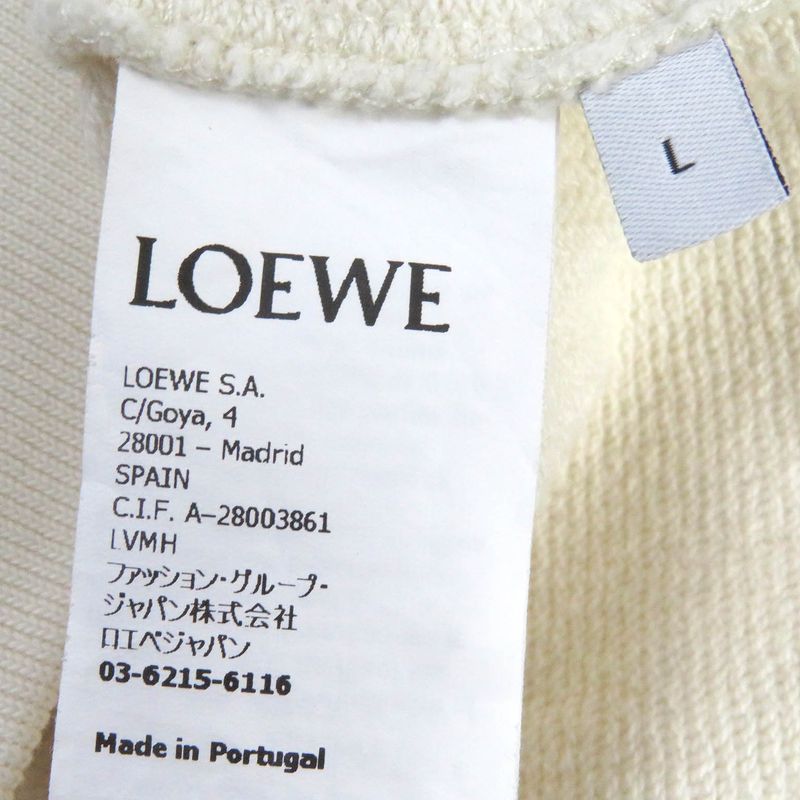 LOEWE H526y25x31 100% Cotton Anagram Leather Patch Pocket Pullover Hoodie