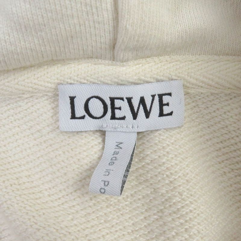 LOEWE H526y25x31 100% Cotton Anagram Leather Patch Pocket Pullover Hoodie