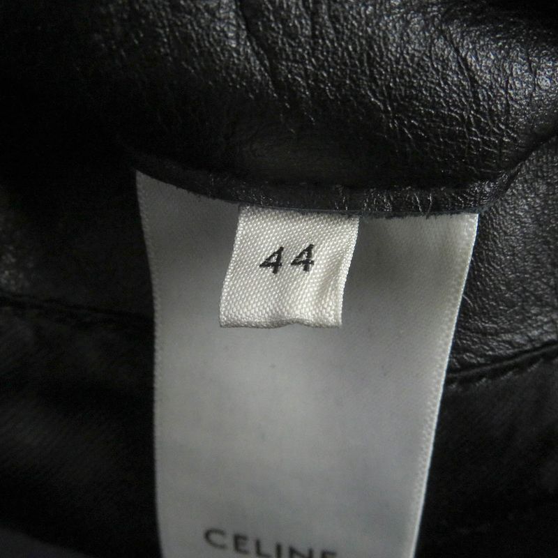 Celine 20SS 2e467297d Washed Calfskin Leather Jacket Double Rider Black 44
