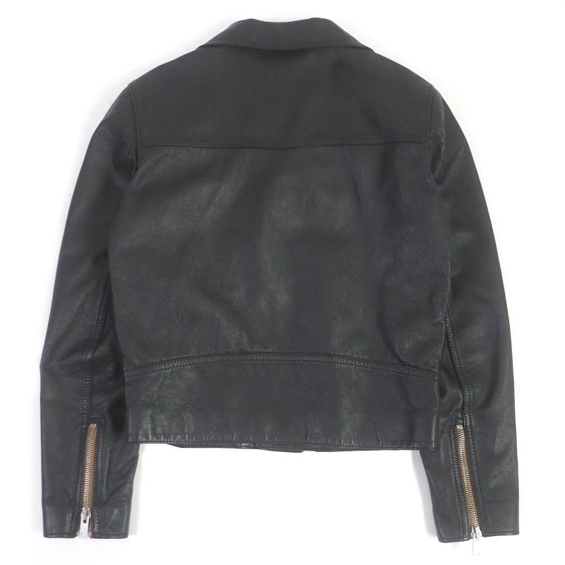 Celine 20SS 2e467297d Washed Calfskin Leather Jacket Double Rider Black 44
