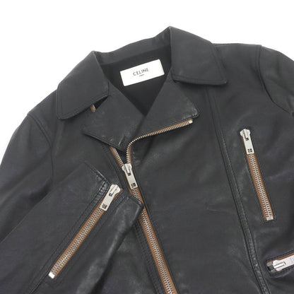Celine 20SS 2e467297d Washed Calfskin Leather Jacket Double Rider Black 44