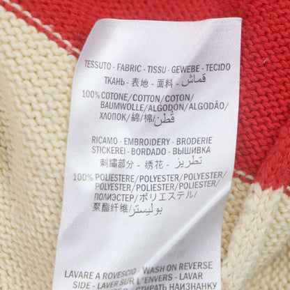 Gucci 571546 Interlocking G Striped Embroidered Knit Long Sleeve Polo Shirt