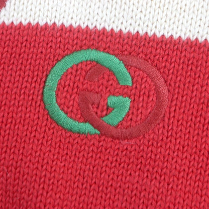Gucci 571546 Interlocking G Striped Embroidered Knit Long Sleeve Polo Shirt
