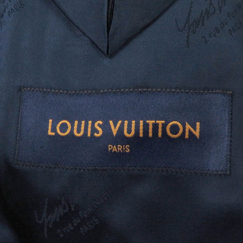 Louis Vuitton 22SS 100% Wool Monogram All-over Ribbed Hem Blouson Jacket Navy