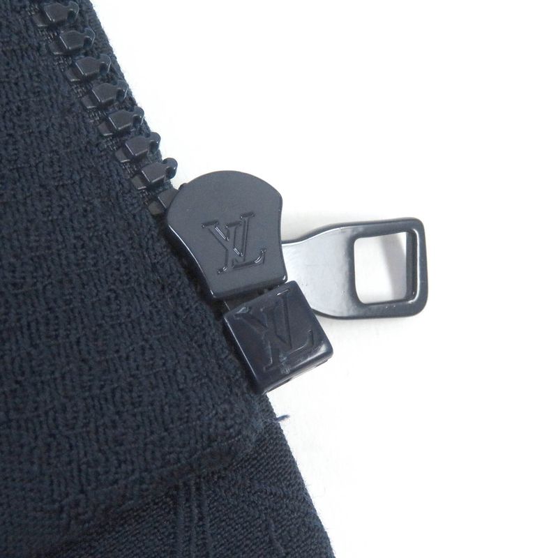 Louis Vuitton 22SS 100% Wool Monogram All-over Ribbed Hem Blouson Jacket Navy