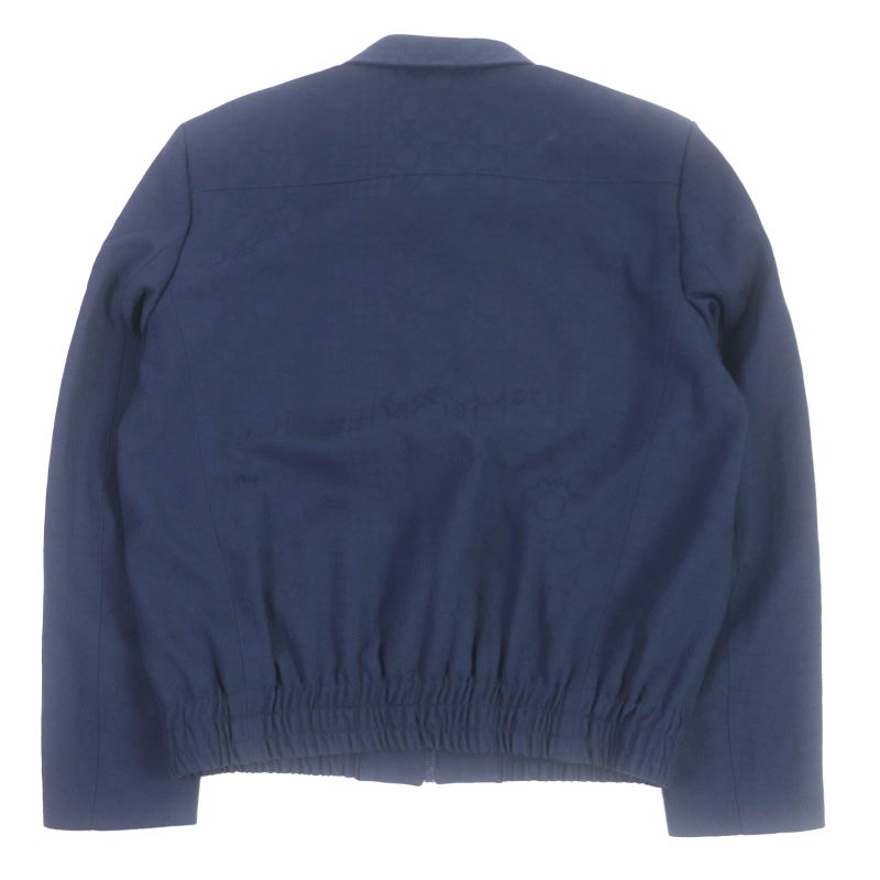 Louis Vuitton 22SS 100% Wool Monogram All-over Ribbed Hem Blouson Jacket Navy