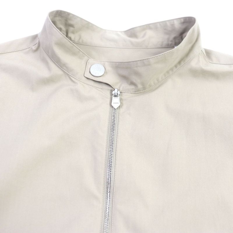 Hermes 24SS 100% Cotton ZIP Shirt Blouson With Silver Serie Buttons Beige 42