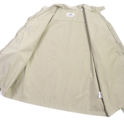 Hermes 24SS 100% Cotton ZIP Shirt Blouson With Silver Serie Buttons Beige 42