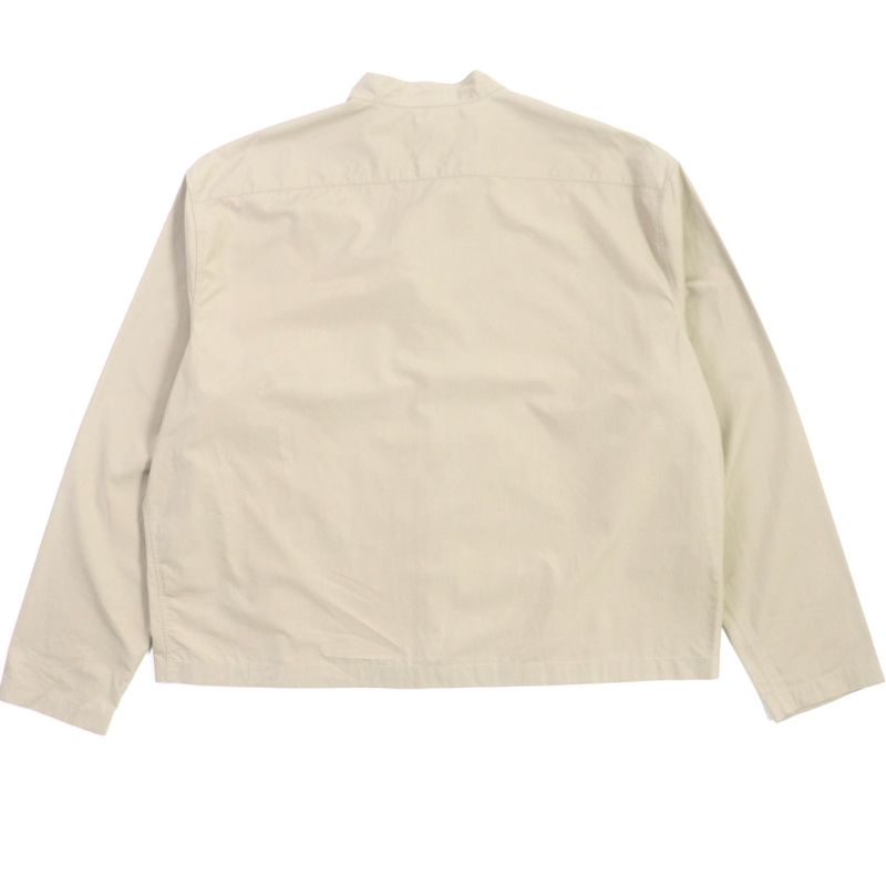 Hermes 24SS 100% Cotton ZIP Shirt Blouson With Silver Serie Buttons Beige 42