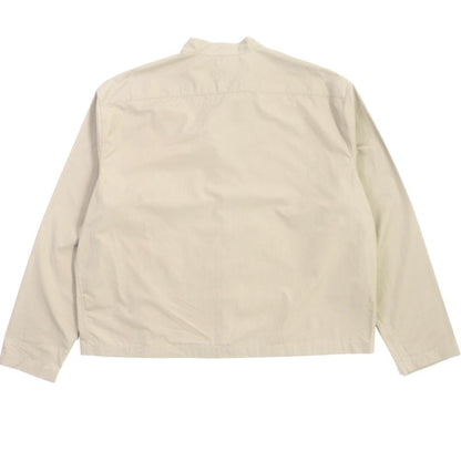 Hermes 24SS 100% Cotton ZIP Shirt Blouson With Silver Serie Buttons Beige 42