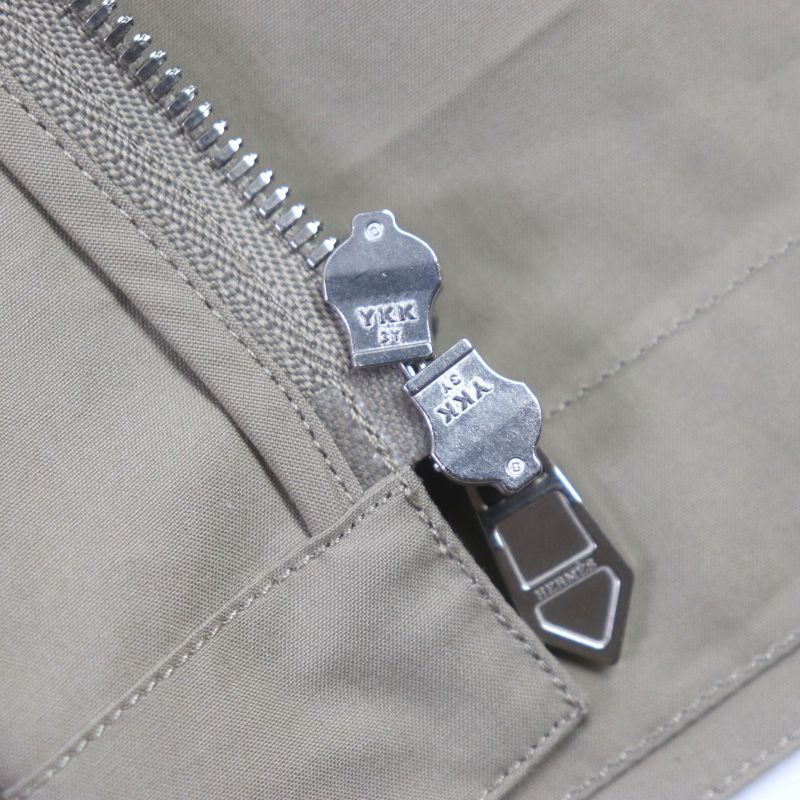 Hermes 24SS 100% Cotton ZIP Shirt Blouson With Silver Serie Buttons Beige 42