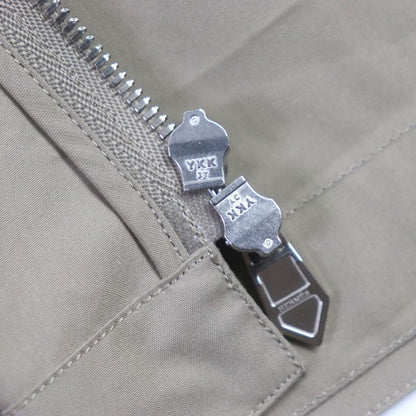 Hermes 24SS 100% Cotton ZIP Shirt Blouson With Silver Serie Buttons Beige 42