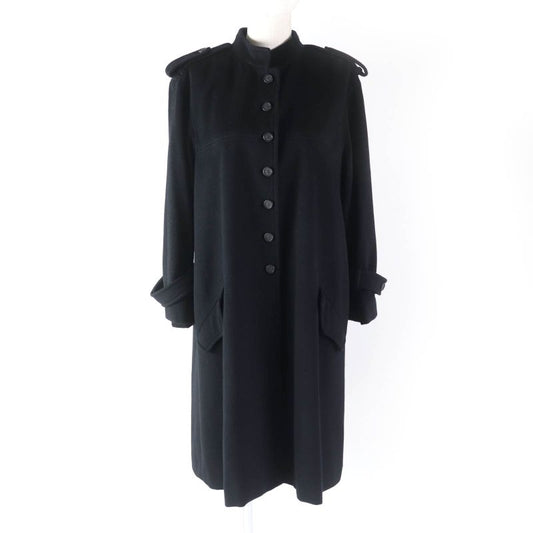 CHANEL 05A P26790 100% Silk Lining Cashmere Long Coat With Coco Mark Buttons