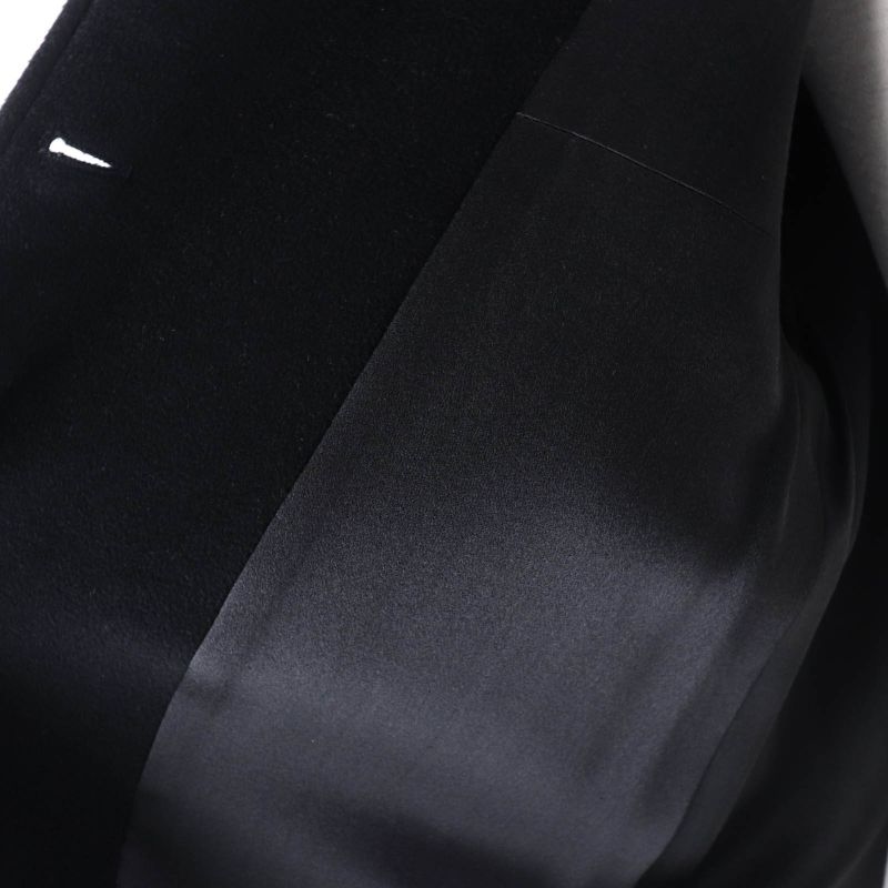 CHANEL 05A P26790 100% Silk Lining Cashmere Long Coat With Coco Mark Buttons